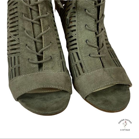 Sam Edelman Micro-Suede Lattice Pumps Heels Lace up size 8.5 - Picture 3 of 9